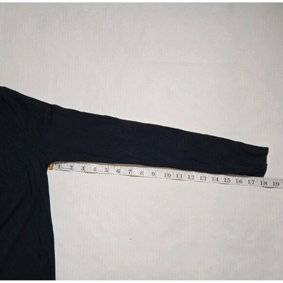 Premise Studio Ladies Navy Blue Turtle Neck Rough Edge Medium Womens Pima Cotton - Picture 4 of 5